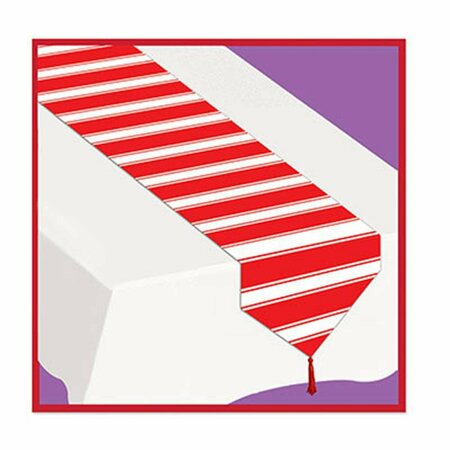 GOLDENGIFTS Printed Red & White Stripes Table Runner, 12PK GO2648311